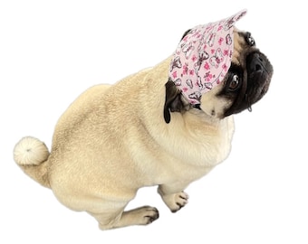 Dog Hat XS S M  Pink Butterfly Girl Female Sun Protection  - Cap Head Visor Pet Clothes Clothing Accessories Puppy