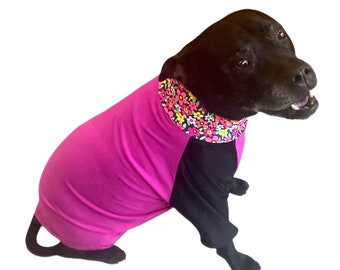 Dog Rash Shirt Pink 50 Plus UV Sun Protection  M L XL 2XL 3XL 4XL -  Puppy Clothes Clothing Pet Swimming Vest Skin Cancer