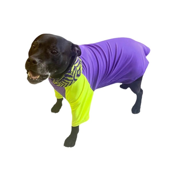 Dog Rash Shirt Purple 50 Plus UV Sun Protection  M L XL 2XL 3XL 4XL -  Puppy Clothes Clothing Pet Swimming Vest Skin Cancer