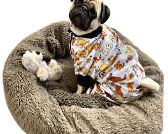 Dog Pyjamas Flannelette Puppy Pals S M L XL - Pjs Romper Onesie Jumpsuit Coat Sweater Warm Pajamas Sleepwear Puppy Clothes Clothing Allergy