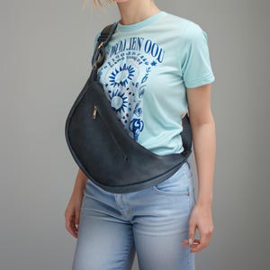 Unisex banana Bag ,available in other colors ,Leather Banana Bag,Crossbody Bag ,Leather sling bag fanny pack, Half Moon Handbags