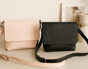 Handmade Spanish Leather Crossbody Bag, Postman Shoulder Bag