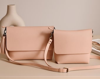 Handmade Spanish Leather Postman Bag, Minimalist Crossbody Shoulder Purse