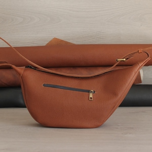 Half Moon Chest Bag , Small Leather Bag,Unisex banana Bag ,available in other colors ,Leather Banana Bag,Crossbody Bag ,Leather sling bag