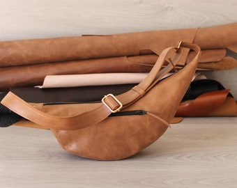 Unisex-Bananentasche, Bananentasche aus Leder / Umhängetasche / Umhängetasche aus Leder, Gürteltasche / Halbmond-Handtaschen, Halbmond-Handtaschen