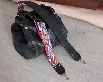 Boho strap,Leather Guitar Style Strap ,Shoulder Bag Strap,Adjustable ,Removable Bag Strap,