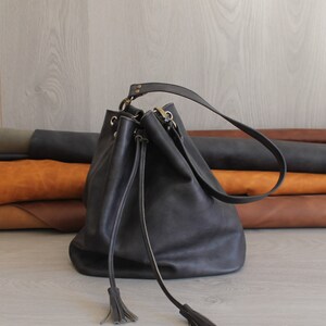 Bucket leather bag with lining, Leather Bucket Bag,Crossbody Bucket Bag ,Handmade Leather Bucket Bag ,Bucket Bag Purse image 1