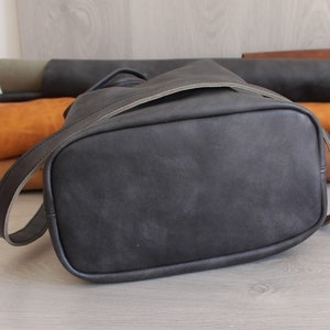 Bucket leather bag with lining, Leather Bucket Bag,Crossbody Bucket Bag ,Handmade Leather Bucket Bag ,Bucket Bag Purse image 3