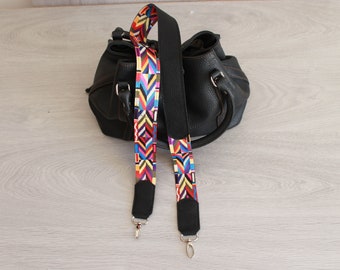 Boho strap,Leather Guitar Style Strap ,Shoulder Bag Strap,Adjustable ,Removable Bag Strap,