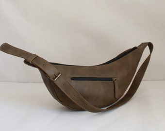 Unisex-Bananentasche, Bananentasche aus Leder / Umhängetasche / Umhängetasche aus Leder, Gürteltasche / Halbmond-Handtaschen, Halbmond-Handtaschen