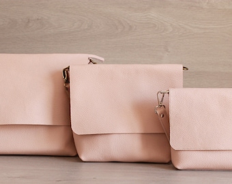 Handmade Spanish Leather Crossbody Bag, Postman Style, with Zipper