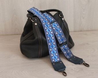 Crossbody Bag Strap | Shoulder Strap for Bag | Guitar Style Strap | Bag Strap Purse | Removable Bag Strap | Gold or Silver Hardware Strap