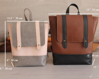 Sac à dos en cuir pour femme | Sac à dos City pour ordinateur portable | Sac à dos de voyage en cuir | Sac à dos de ville en cuir fait main | Sac à bandoulière et sac bandoulière