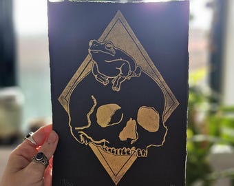 Omen - Impresión Lino de edición limitada sin marco / Linograbado / Impresión en relieve