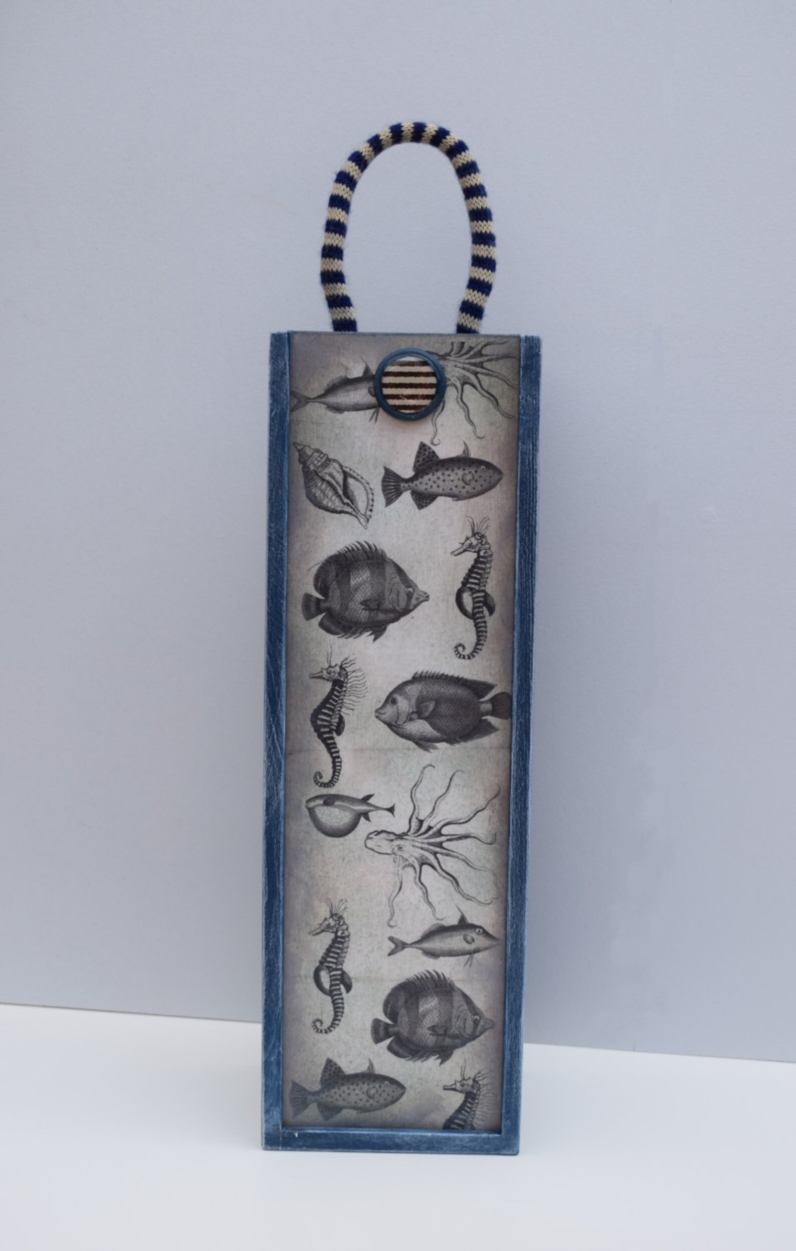 Wooden Wine Box Handpainted and Decoupaged Wine Holder Etsy UK