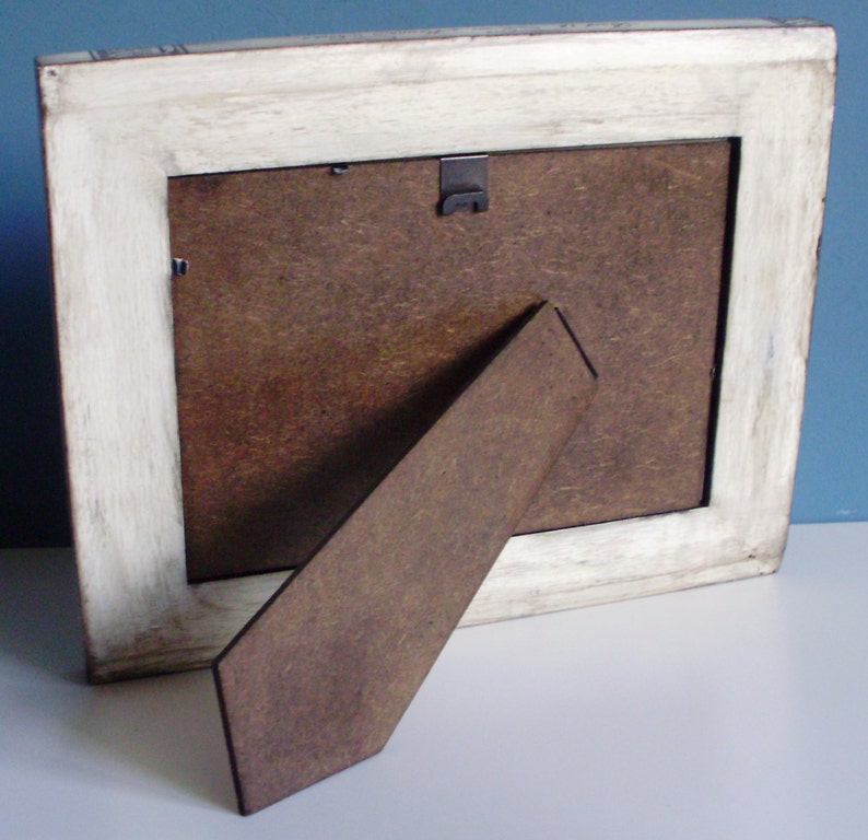 Decoupaged Wooden Frame Distressed Photo Frame Carte Postale Frame Home