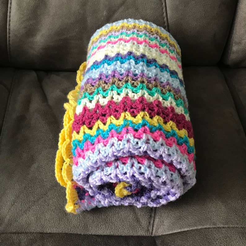 V-Stitch Crochet Blanket