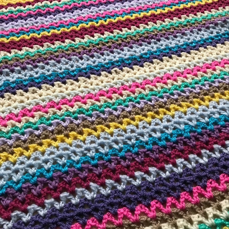 V-Stitch Crochet Blanket
