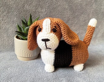 Beatrix the Basset Hound Crochet Dog Soft Toy