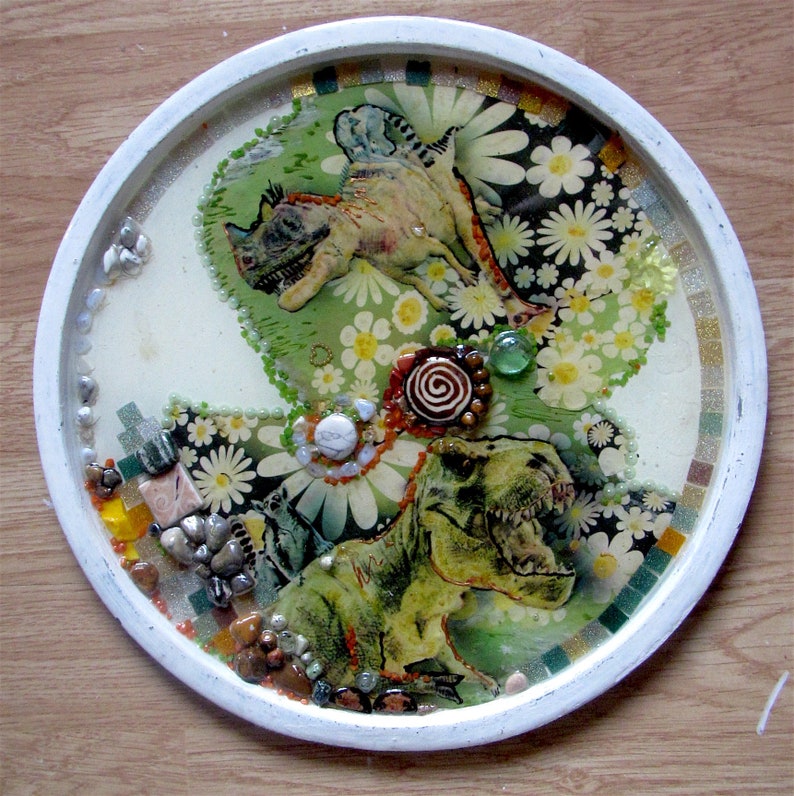 Round Handmade Serving Tray Unique Design Table Decor Etsy