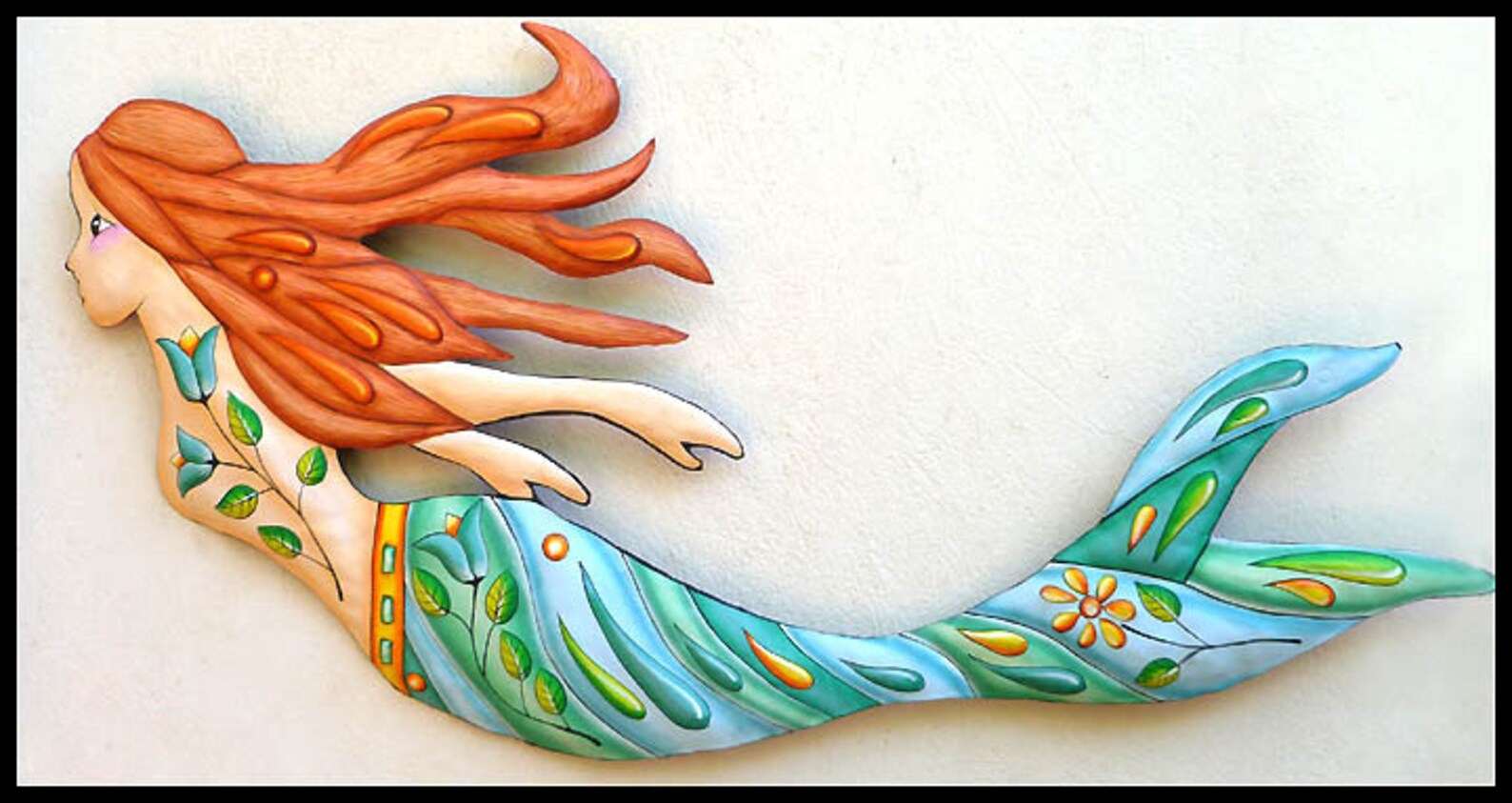 PAINTED METAL MERMAID Wall Decor Outdoor Metal Art Island Etsy