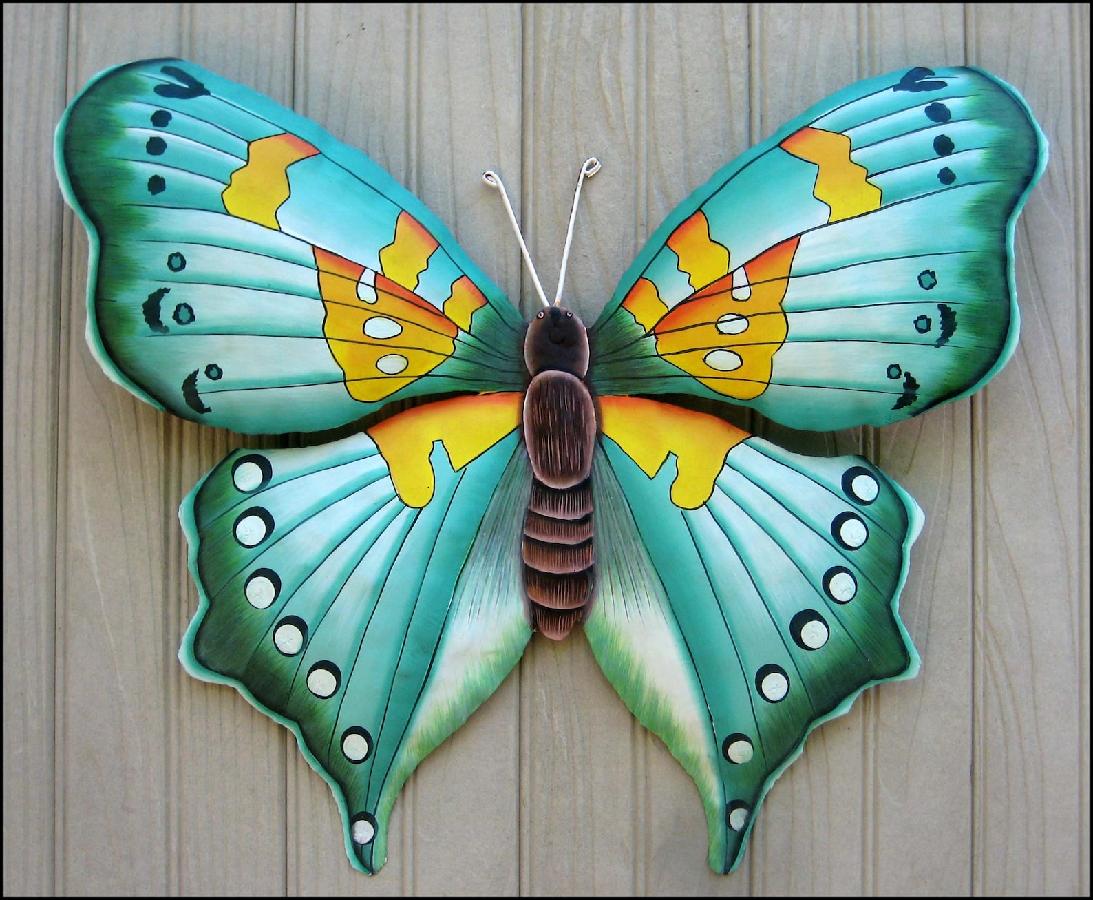BUTTERFLY Metal Wall Hanging Painted Metal Art Garden Etsy