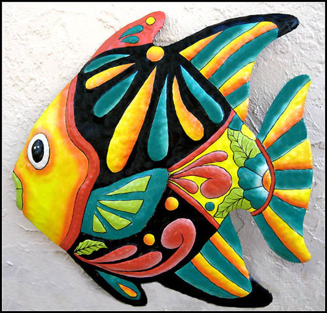 TROPICAL FISH Outdoor Metal Wall Art Garden Art Tropical Etsy