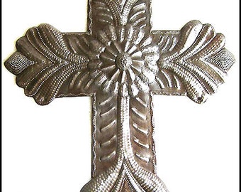 METAL CROSS Wall Hanging, Christian Cross Wall Decor, Cross Wall Art, Metal Art, Christian Art, Christian Gift, Grave Marker W-125