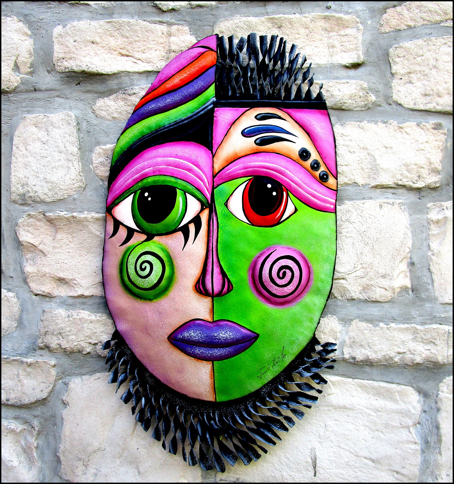 PAINTED METAL MASK Choice of 4 Colors Metal Art Wall Art Etsy