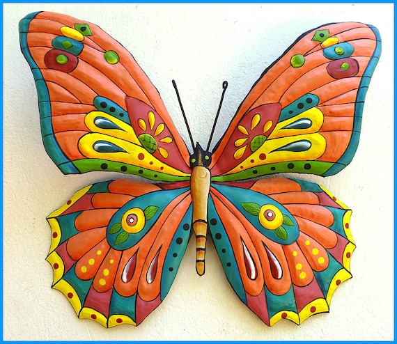 Five (5) Piece Metal Butterfly Wall Art Set, Butterfly Decor for Garden,  Non Rust Aluminum Butterfly Decor, Butterflies for Girls Room