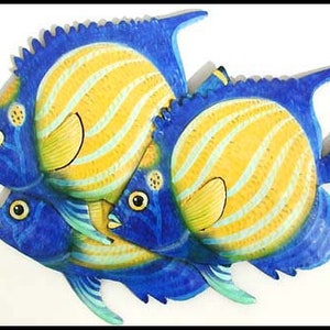 TROPICAL FISH, 2 sizes, Angelfish, Metal Wall Hanging, Tropical Decor, Outdoor Metal Wall Art, Painted Metal Art, Garden Art, 191