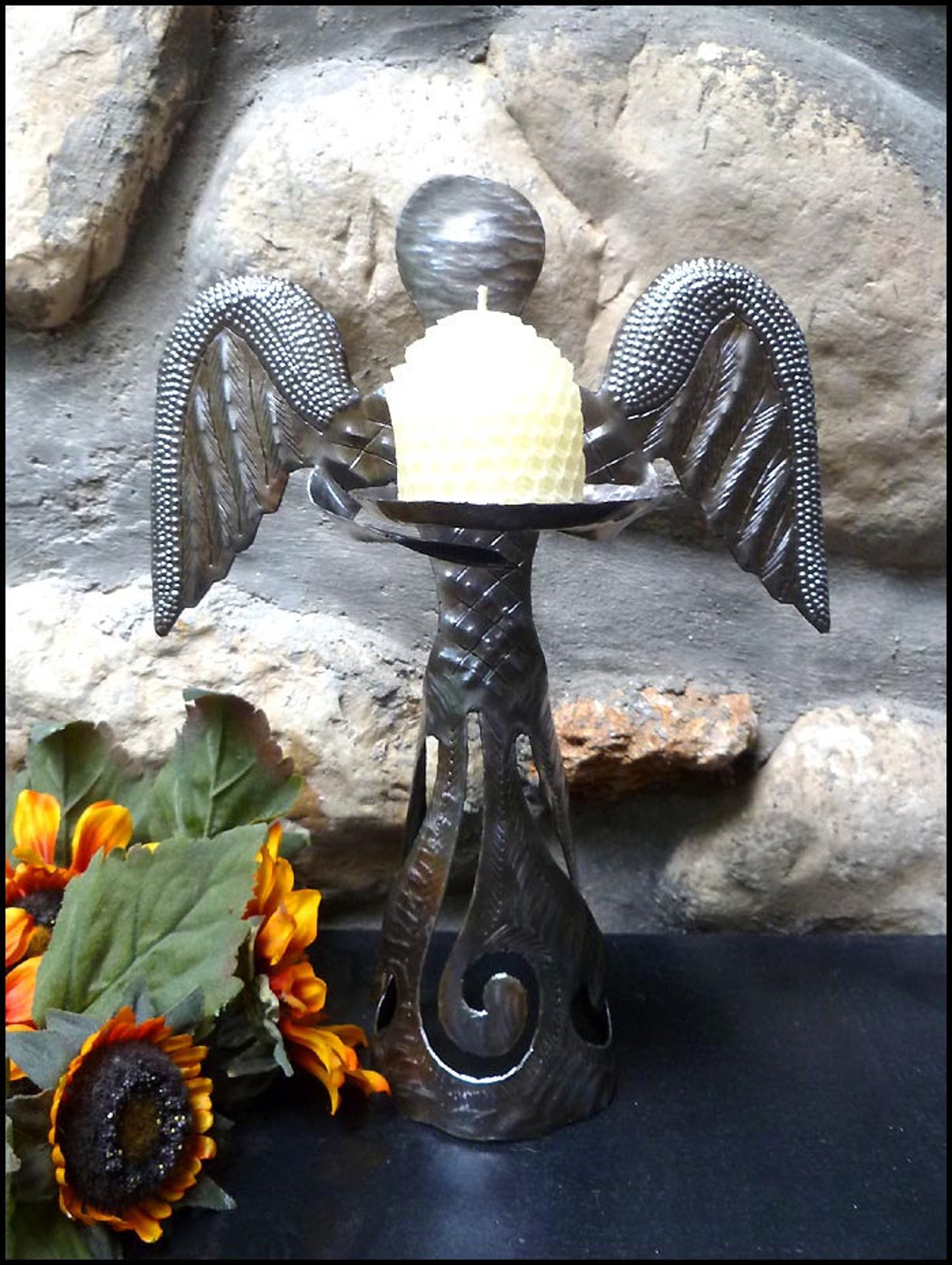 Angel Metal Candle Holder Christmas Decor Metal Angel Art Etsy