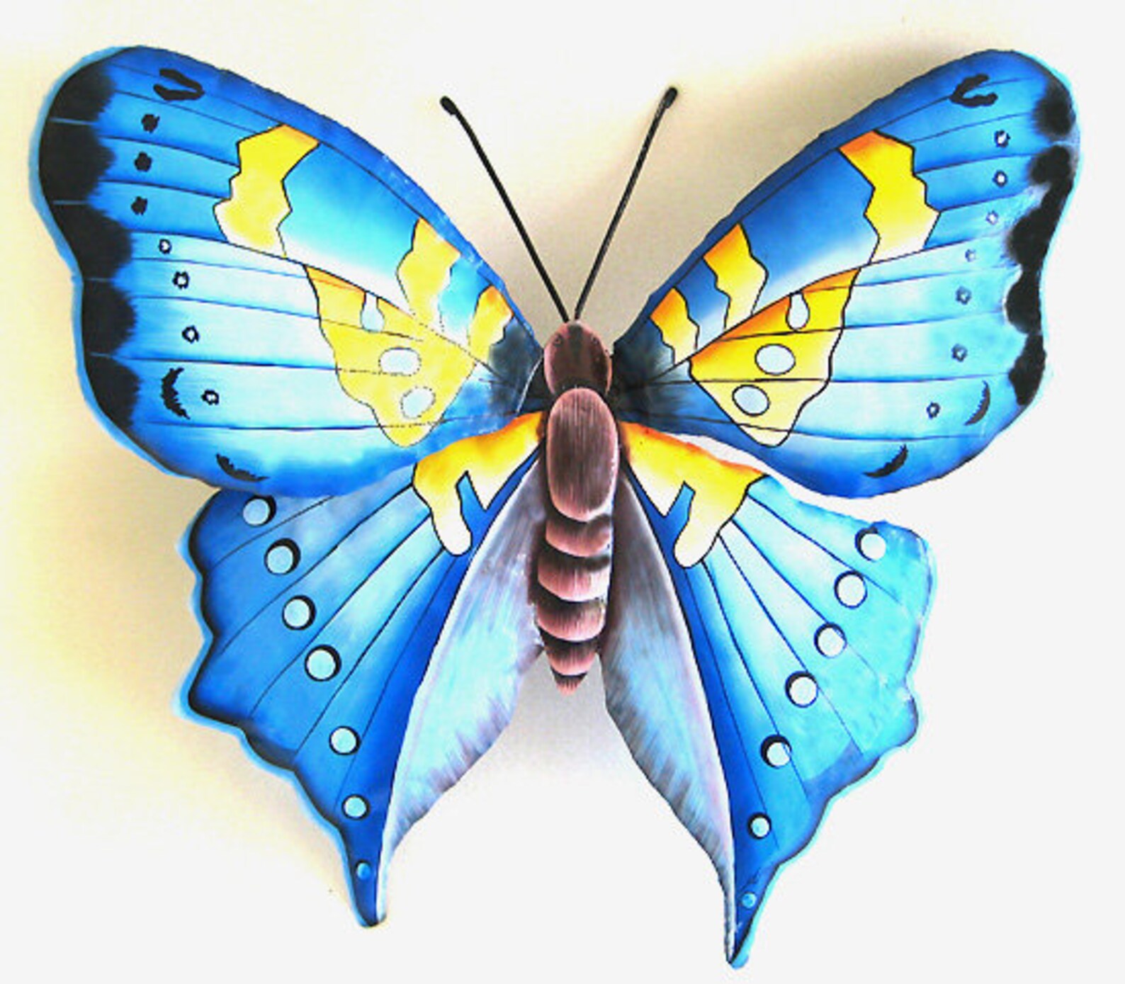 BUTTERFLY Metal Wall Hanging Painted Metal Art Garden Etsy