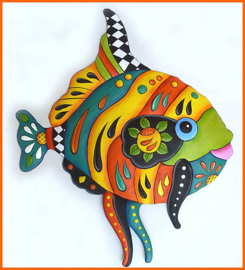 TROPICAL FISH Metal Art Metal Wall Hanging Painted Metal Etsy