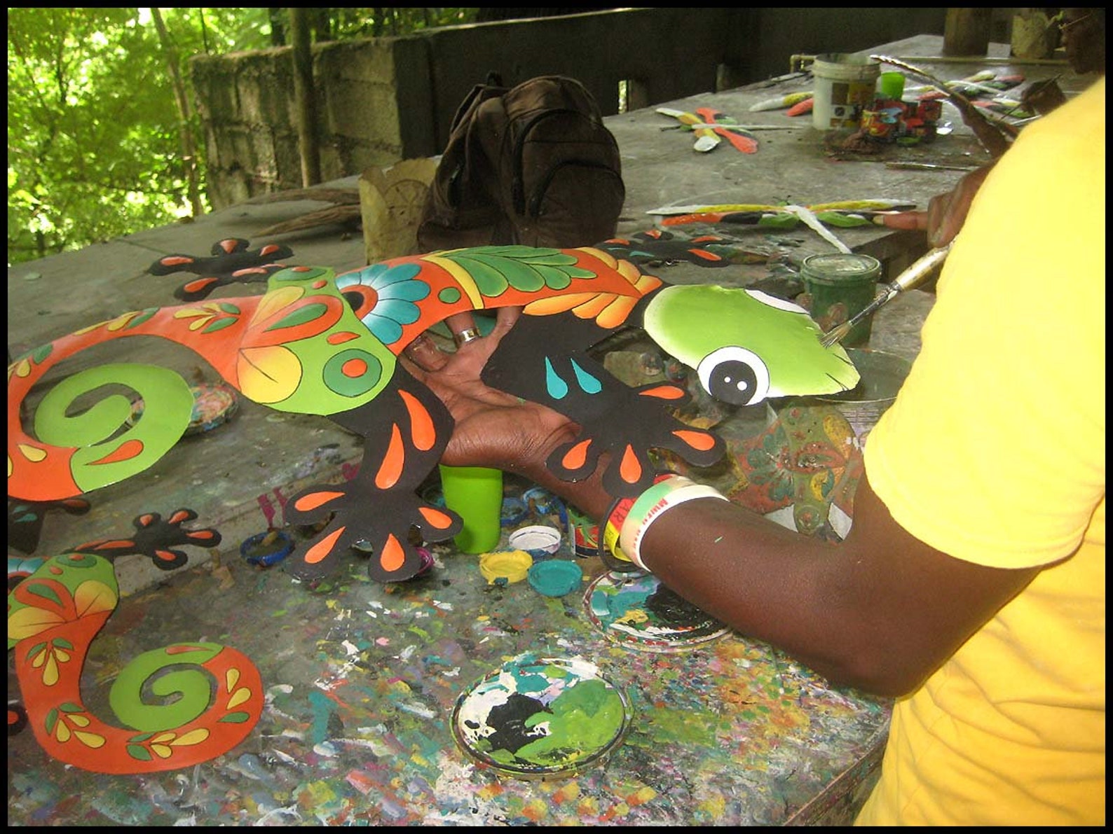 3 Painted Metal Art Geckos Outdoor Metal Wall Art Tropical Etsy