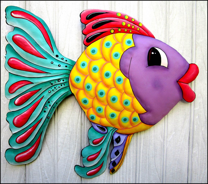 TROPICAL FISH Metal Wall Art Wall Hanging Tropical Decor Etsy