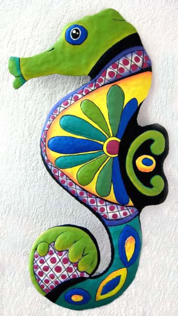 Metal Wall Decor Beach Decor Tropical Decor Painted Metal Etsy