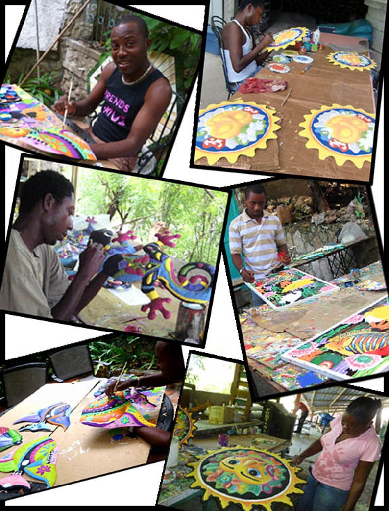 Metal Art Painted Metal Wall Art Tropical Design Metal - Etsy