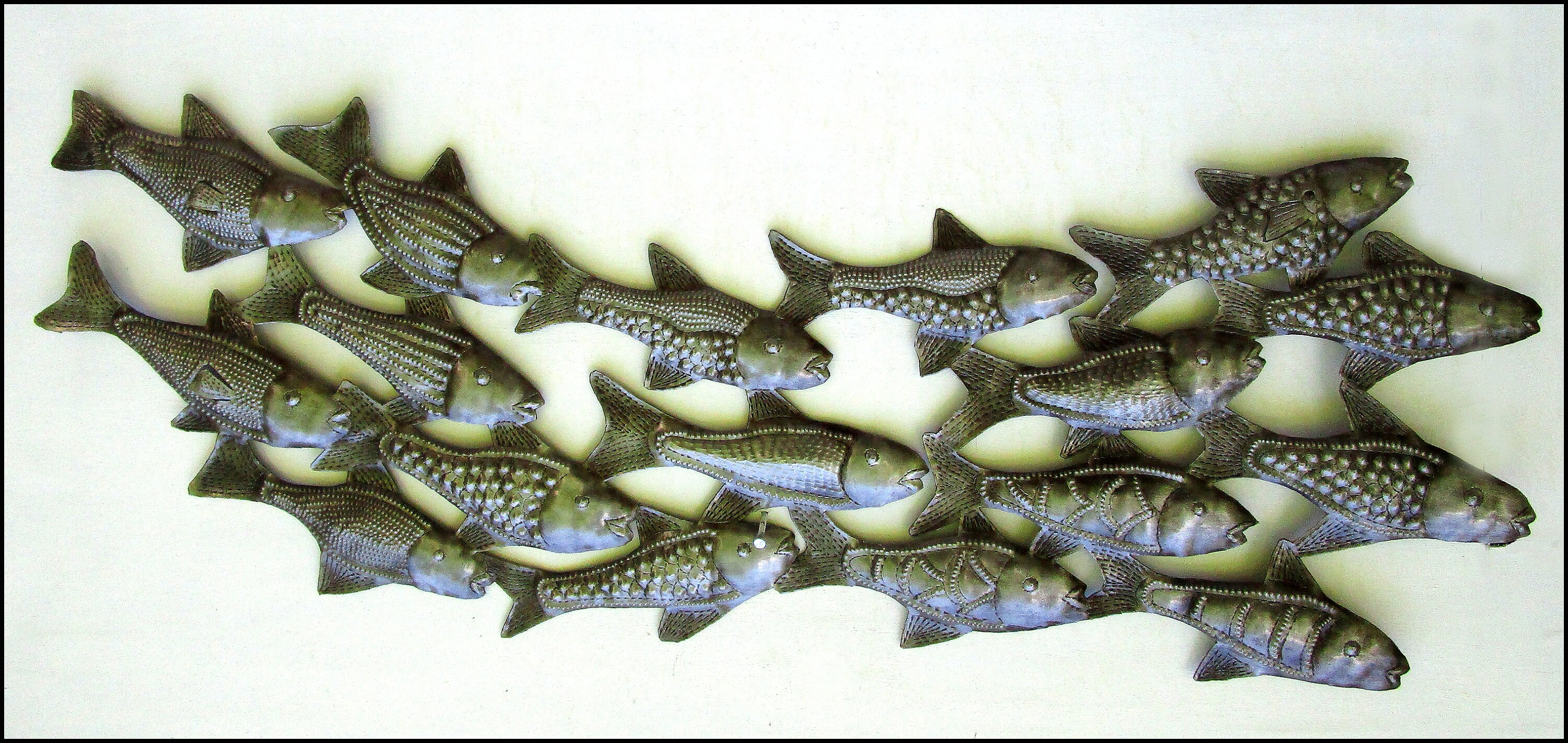 METAL FISH ART School of Fish Outdoor Metal Wall Art Etsy