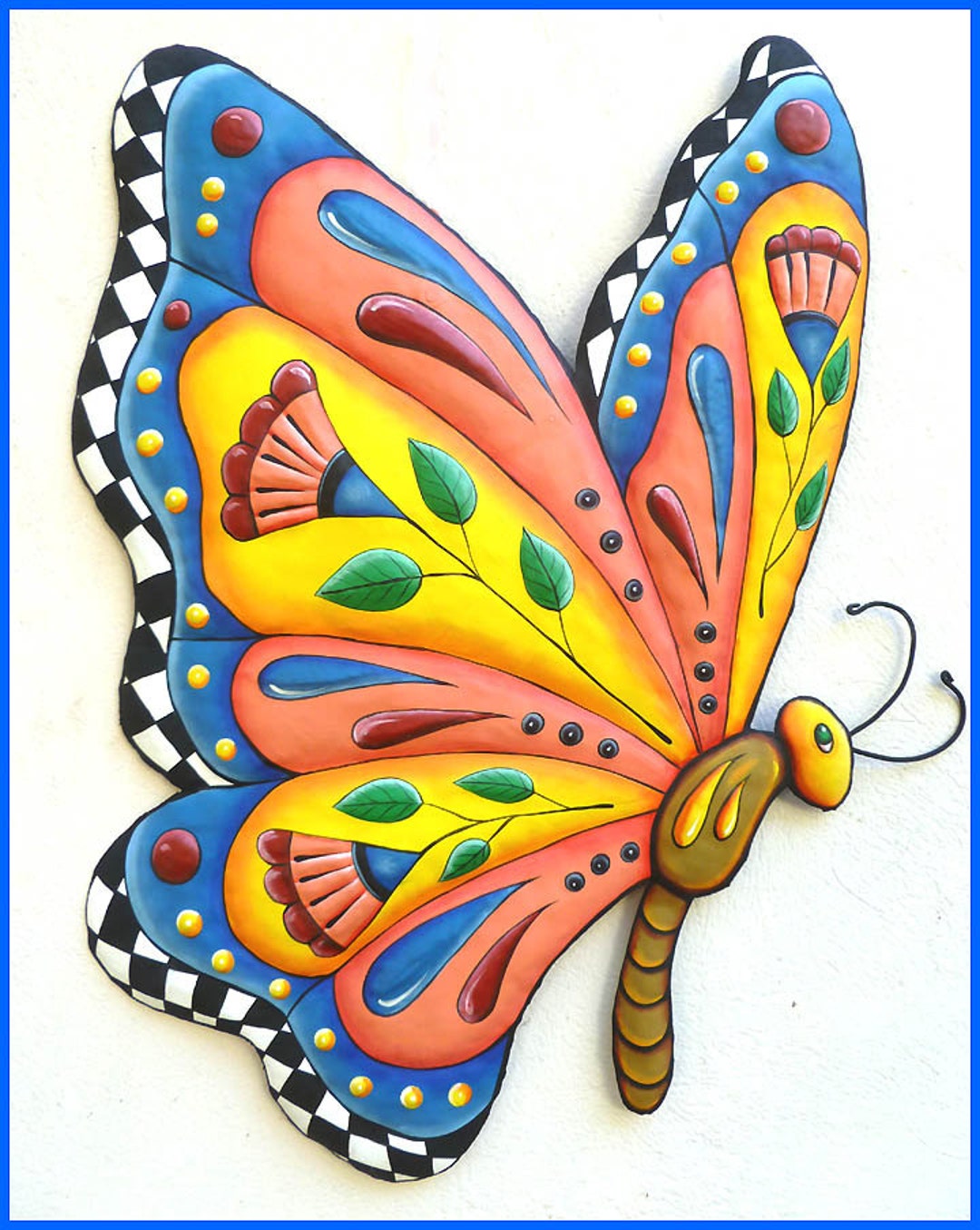BUTTERFLY ART, Choice of 2 Colors. Metal Wall Hanging Butterfly Wall