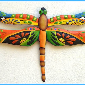 PAINTED METAL DRAGONFLY, Color Choice, Metal Wall Decor, Garden Decor, Tropical Art, Outdoor Metal Wall Art, Garden Art, Patio Decor - J-935