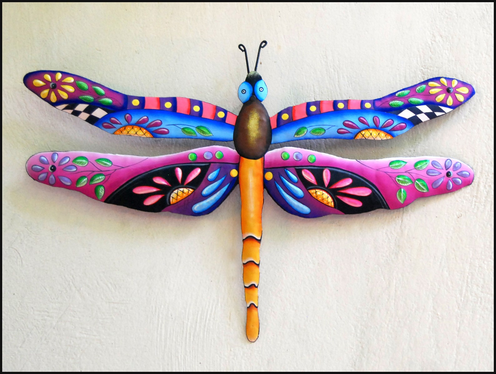 PAINTED METAL DRAGONFLY Metal Wall Decor Garden Decor Etsy