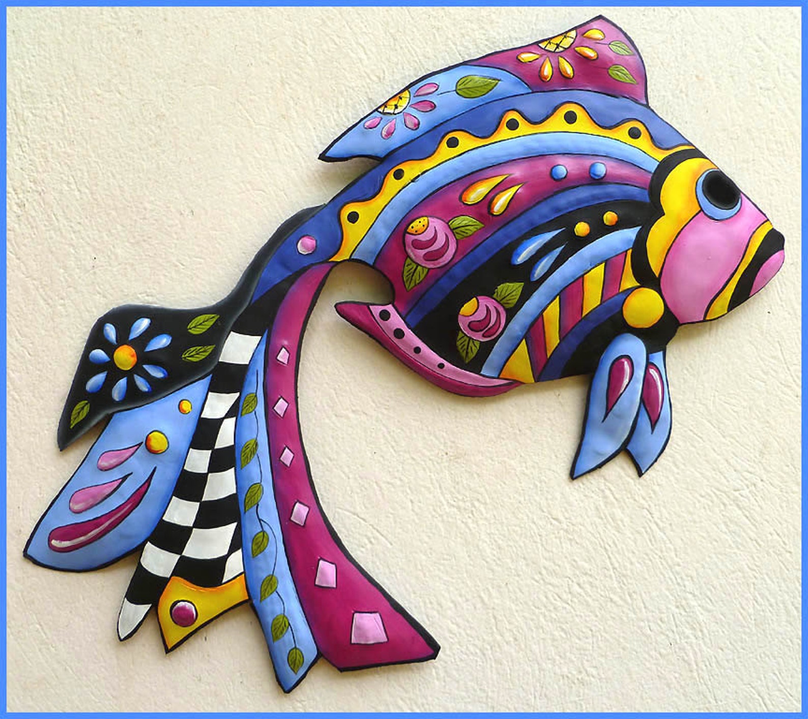 TROPICAL FISH Metal Wall Art Metal Wall Hanging Tropical Etsy