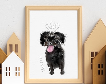 Watercolor pet portrait handdrawn Custom pet portrait watercolor Dog portrait watercolor Dog portrait from photo