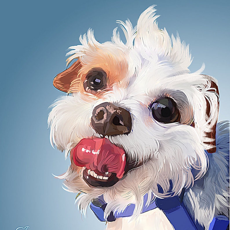Digital pet portrait Digital Custom portrait Painting from Etsy