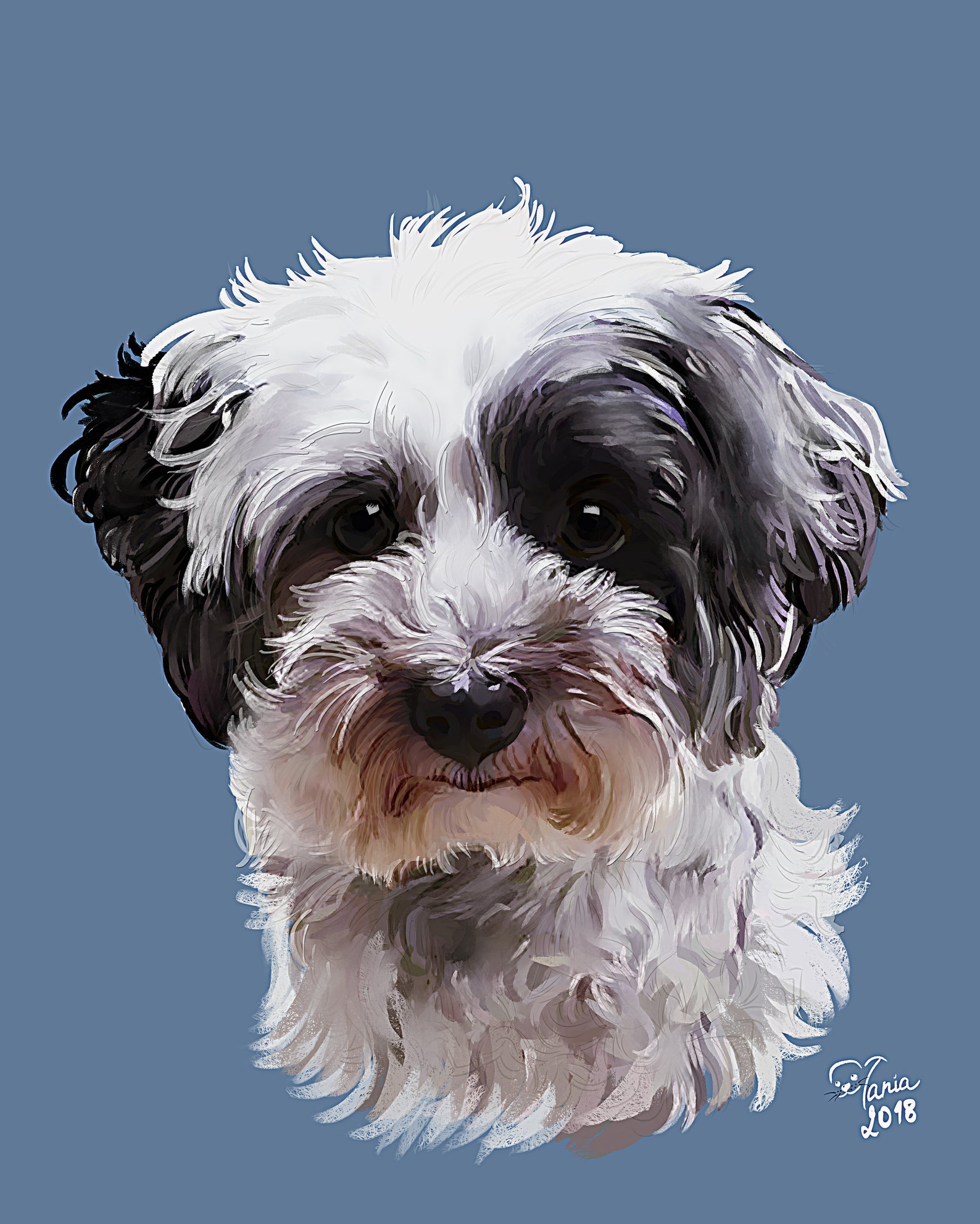 Digital pet portrait Digital Custom portrait Painting from Etsy