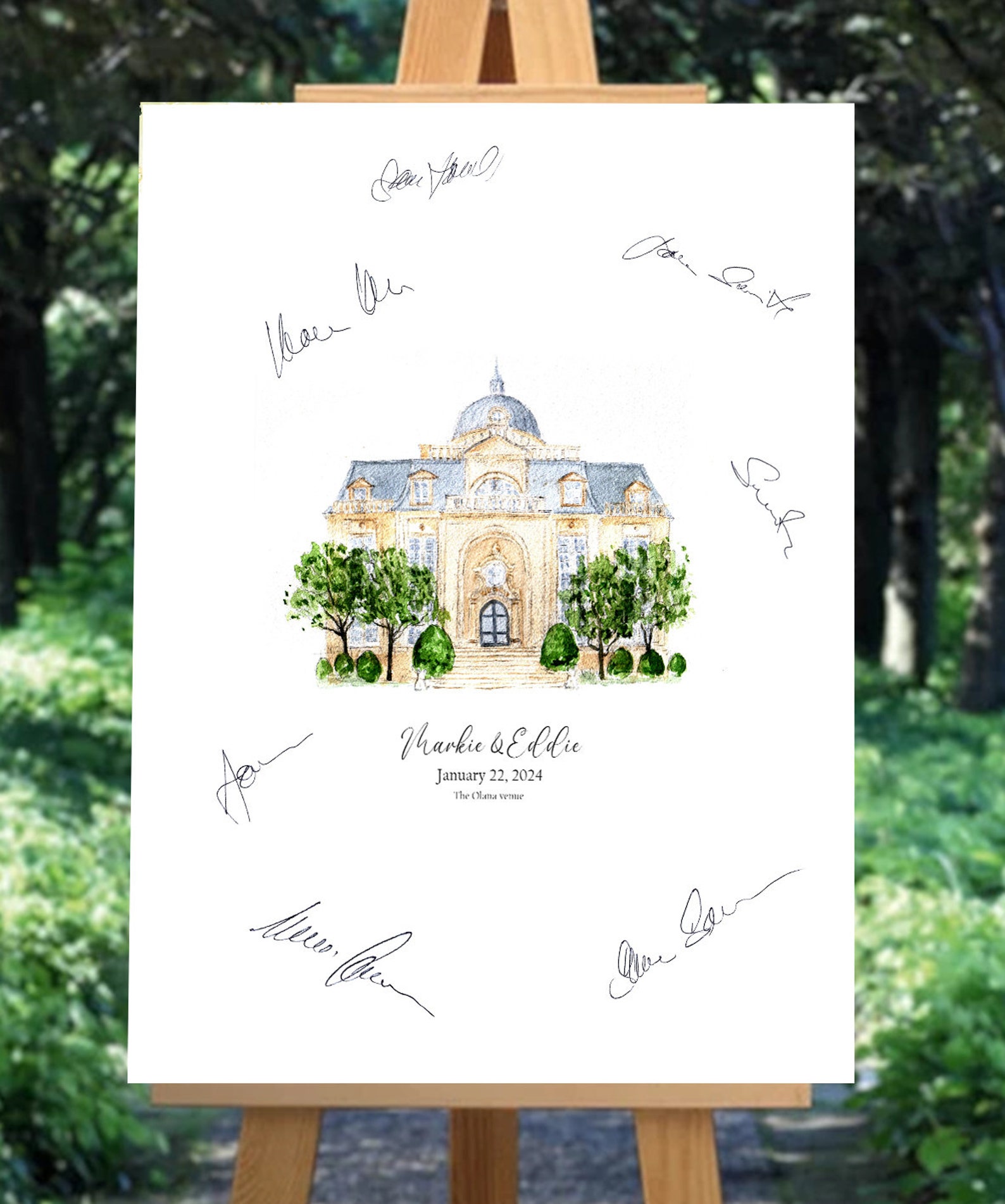 Custom Wedding Venue Watercolor Print | Personalized Venue Art for ...