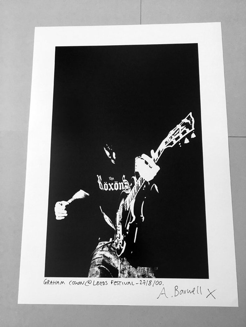 8 x 12 inch GRAHAM COXON Blur, Signed Photograph by World Renowned Rock 'n' Roll Photographer Ami Barwell image 4