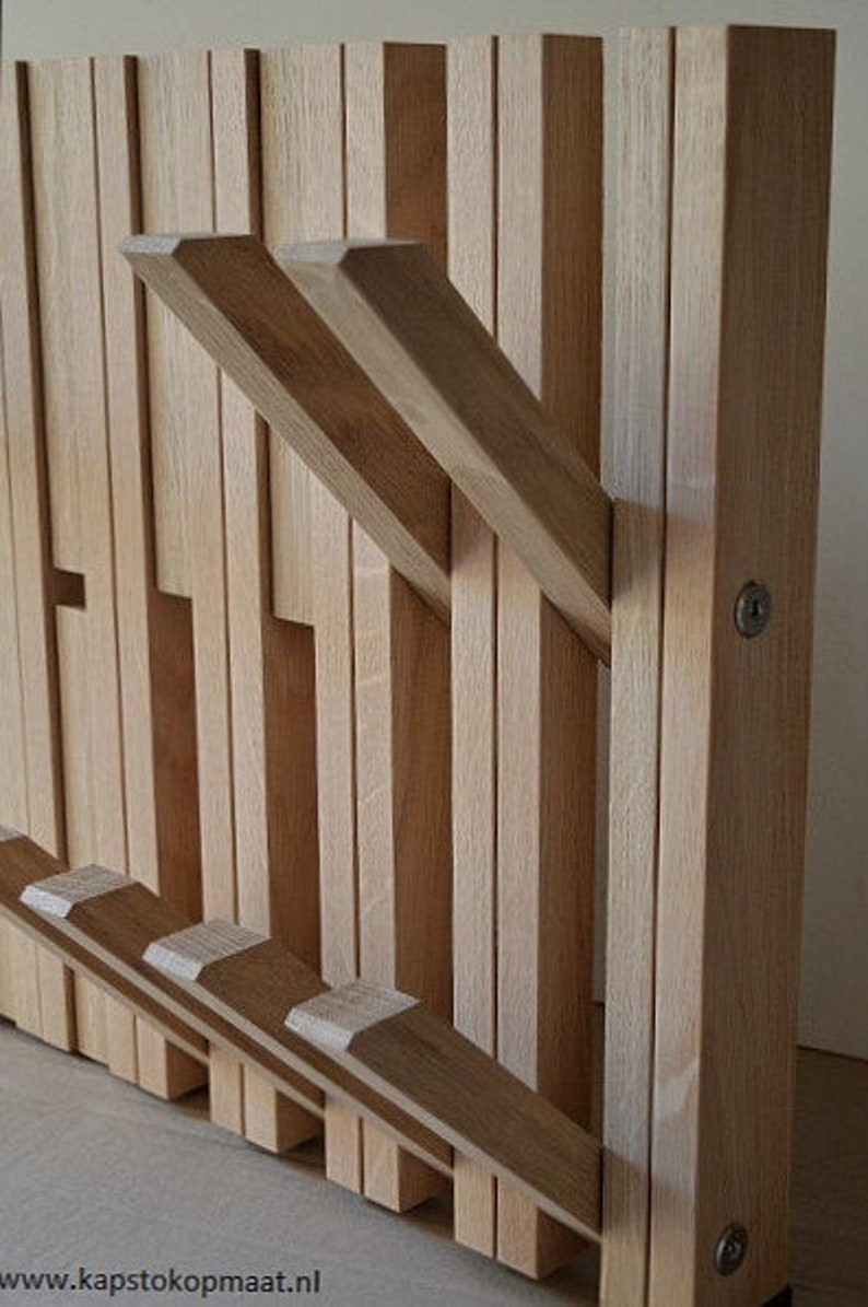 Design Coat Rack Oak Solid Folding and Foldout Hooks Etsy