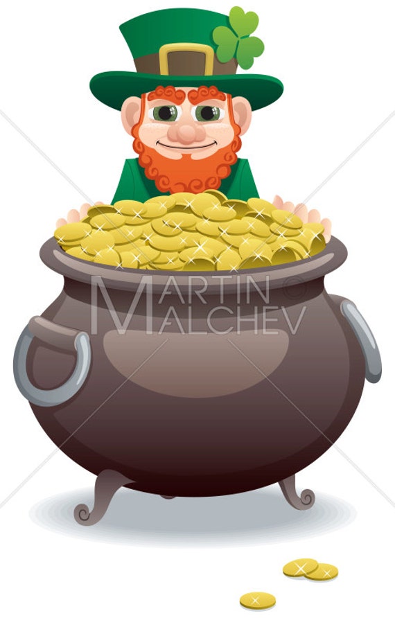 Leprechaun and Pot of Gold Illustration. Saint Patrick's Day, Pot,  Cauldron, Gold, Irish, Culture Holiday, Ireland, Symbol, Celtic, Spring -  Etsy Ireland